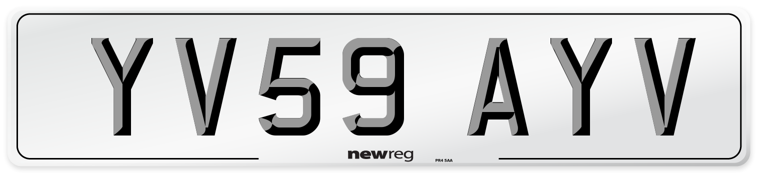 YV59 AYV Number Plate from New Reg